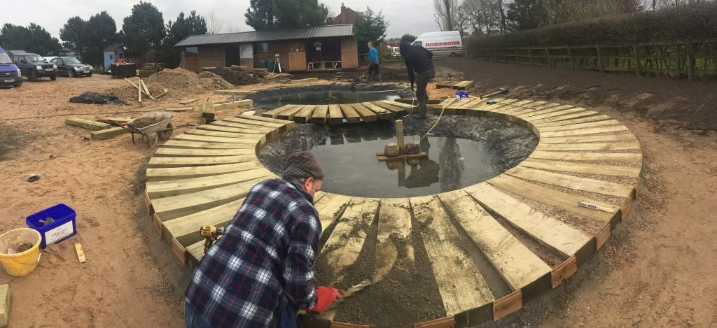 A Large Nature Pond under construction